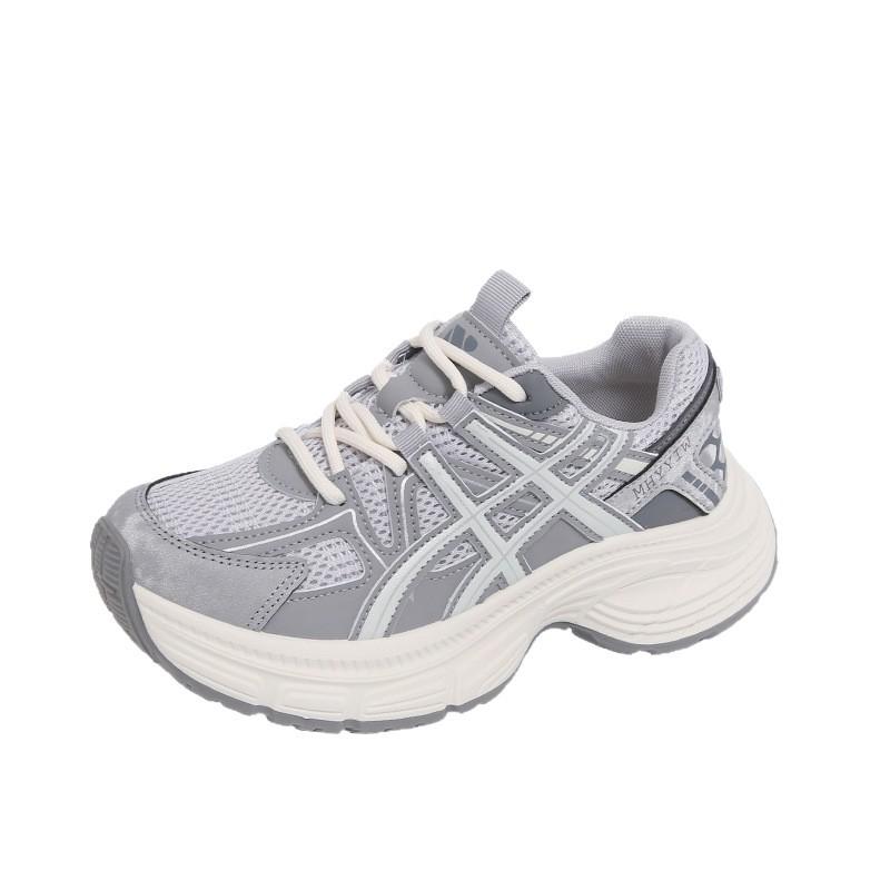 Thick-soled heightening dad shoes for women 2025 autumn new popular versatile breathable mesh super fire casual sports shoes