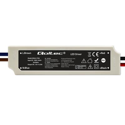 Qoltec Zasilacz Impulsowy LED IP67 | 75W | 12V | 6.25A | Wodoodporny | Biały