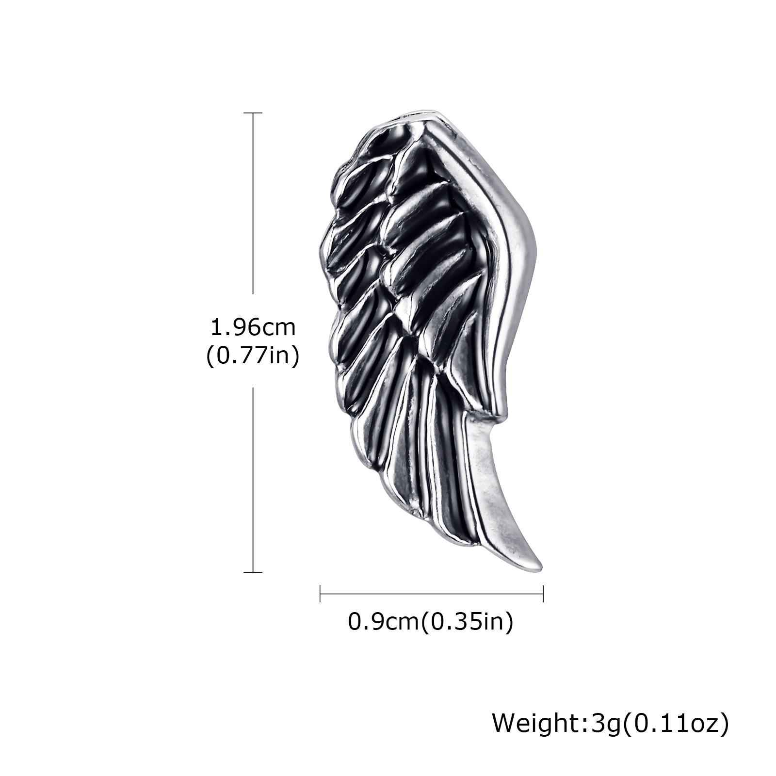 Stainless Steel Jewelry Vintage Devil Wing Man Earrings Angel Wing Feather Stud Gothic Dad Boyfriend Valentine s Day Gift