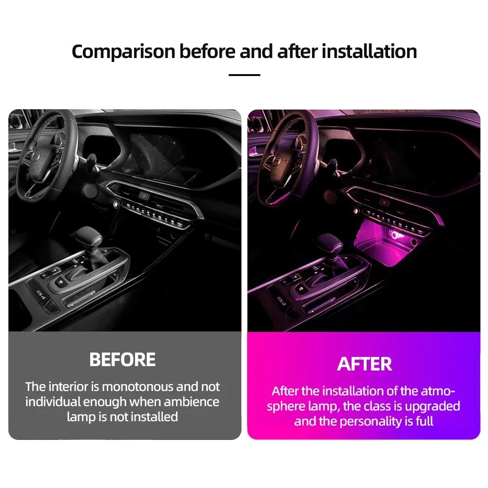 Tragbares Auto USB-Umgebungslicht Mini-LED-dekorative Atmosphärenlampen für Auto-Innenumgebungslicht Computerlicht Plug & Play