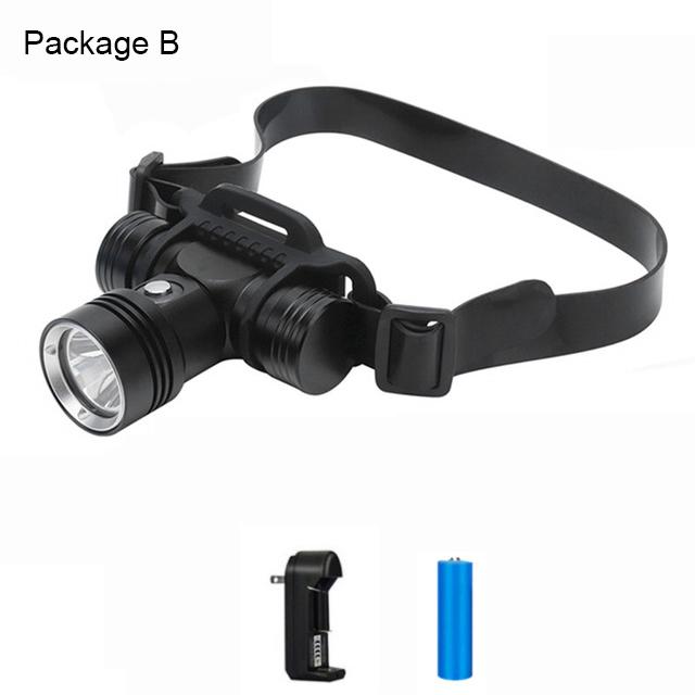 D2 Diving Headlamp 200M Underwater Headlight Led Scuba Head Flashlight Fishing Torch Waterproof IPX8 18650 Dive Suits Lamp Light
