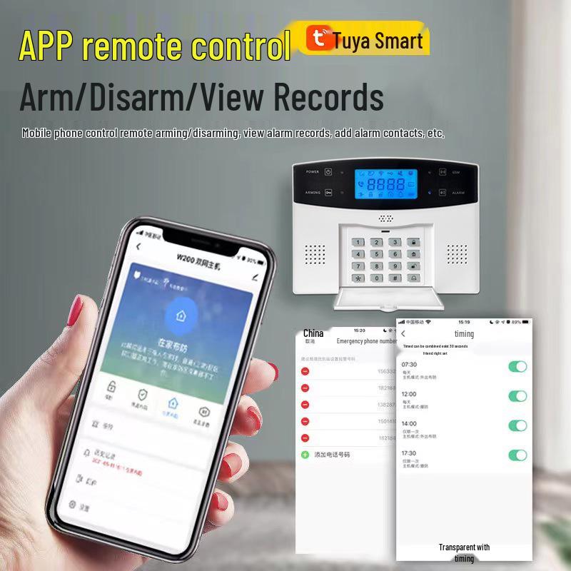 Graffiti Duales Netzwerk Einbruchmeldesystem mit WIFI+GSM und Infrarot-Tür-/Fenstersensoren