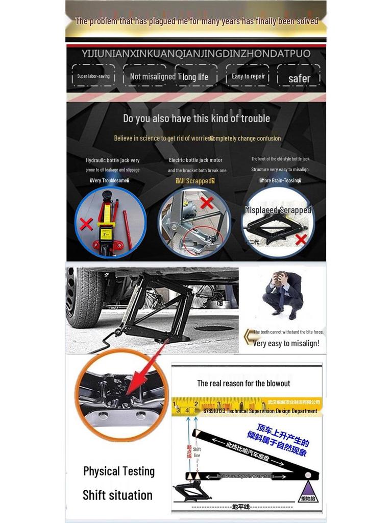 12V Electric Hand-Crank Multifunctional Bottle Jack for SUVs, Trucks, and Cars