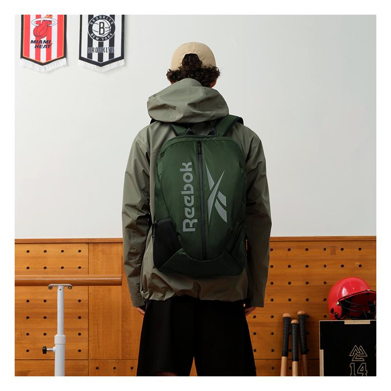 New Reebok Fabric Backpack Double Shoulder Backpack Regular Unisex Black/Navy Blue/Gray Green RB230001M