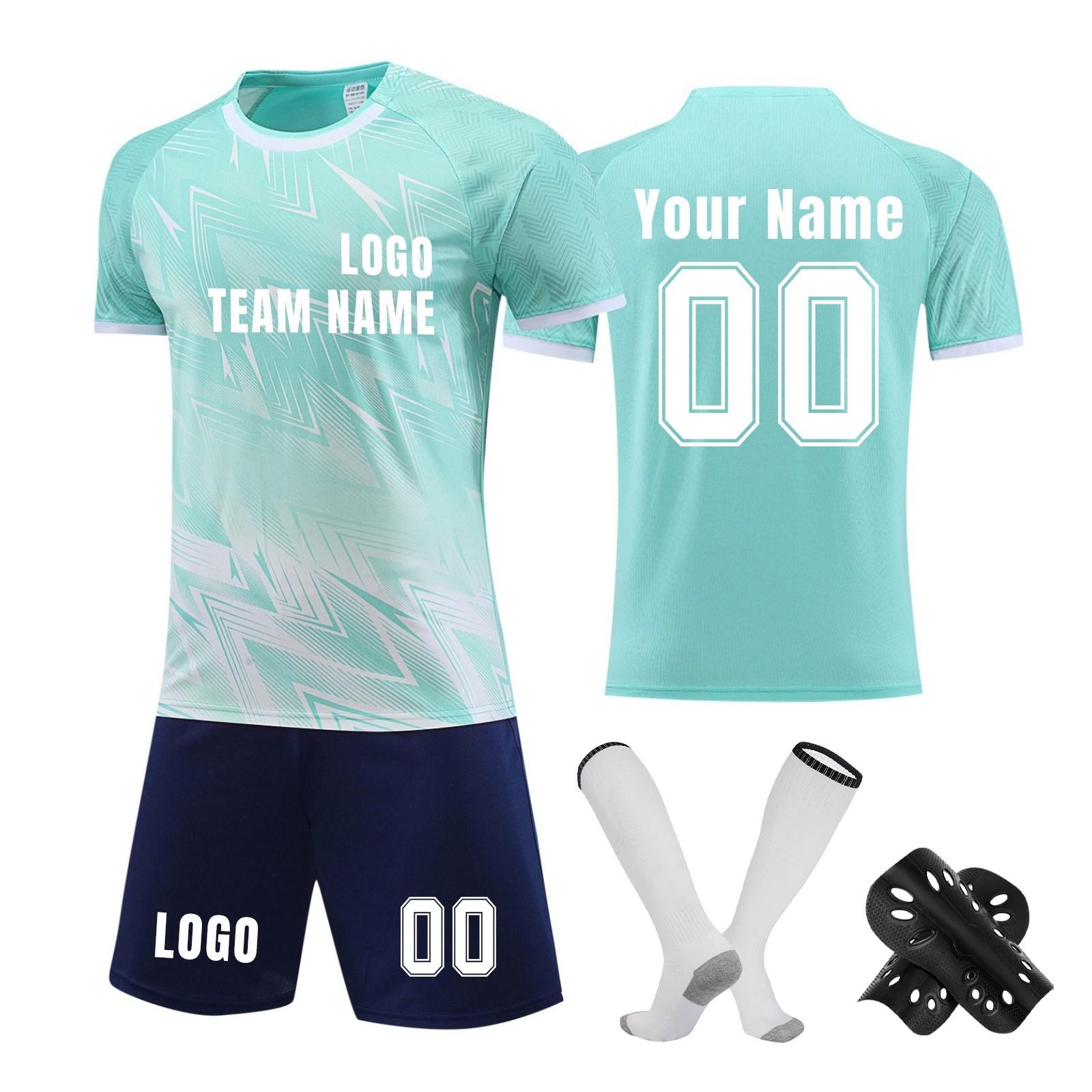 

Комплект персонализированных рубашек для мужчин и девочек с именем и номером, футбольные майки на заказ для мальчиков, тренировочный костюм L зелёный