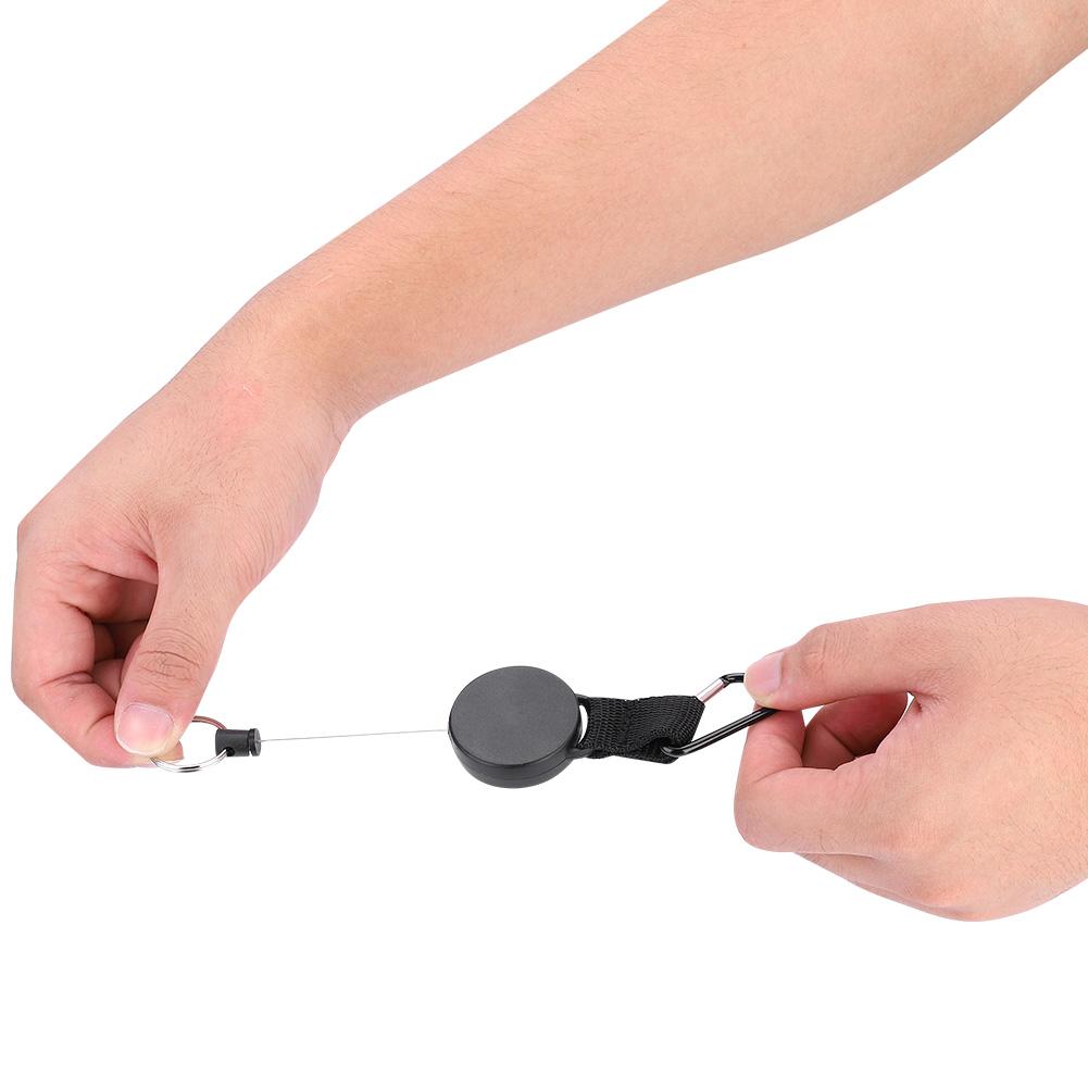 Sârmă de sârmă din oțel inoxidabil de 60 cm, lanț de chei retractabil, care se întinde breloc anti-pierdere