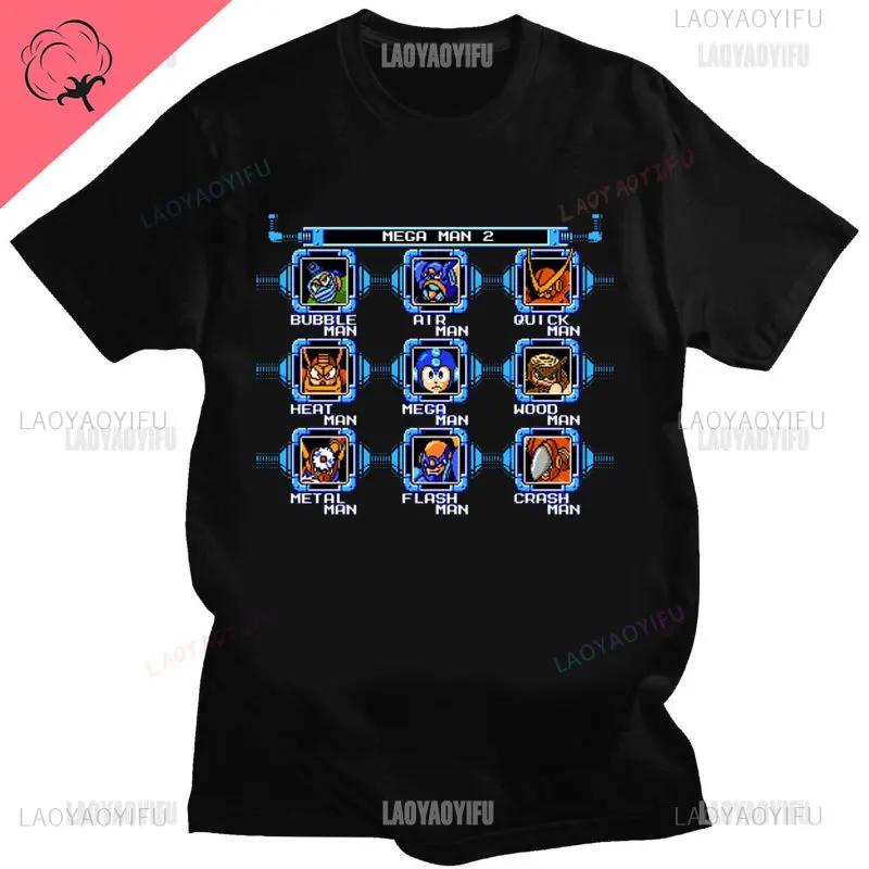 Official Megaman Player Select Men'S T-Shirt Mega Man Video Game Men Printed Tee Fashion Summer Cotton Casual Men'S Gift T Shirt