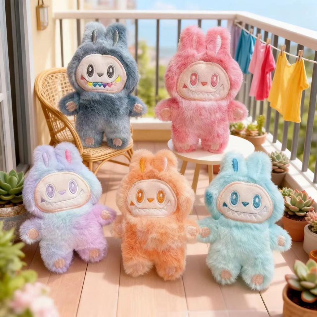 Cute La Cloth Squeezing Doll Pendant Cartoon Bubble Mate Keychain Pendant Grab Doll Machine Toy