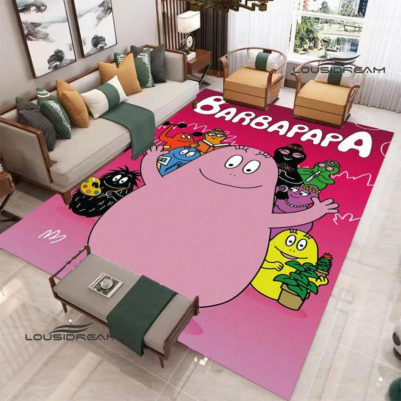 Barbapapa Cartoon Printed Carpet Non-slip Carpet Yoga Mat Door Mat Photography Props Kitchen Mat Home Area Rug Birthday Gift