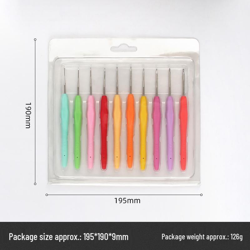 Colorful Metal Crochet Hook with Plastic Handle for DIY Knitting