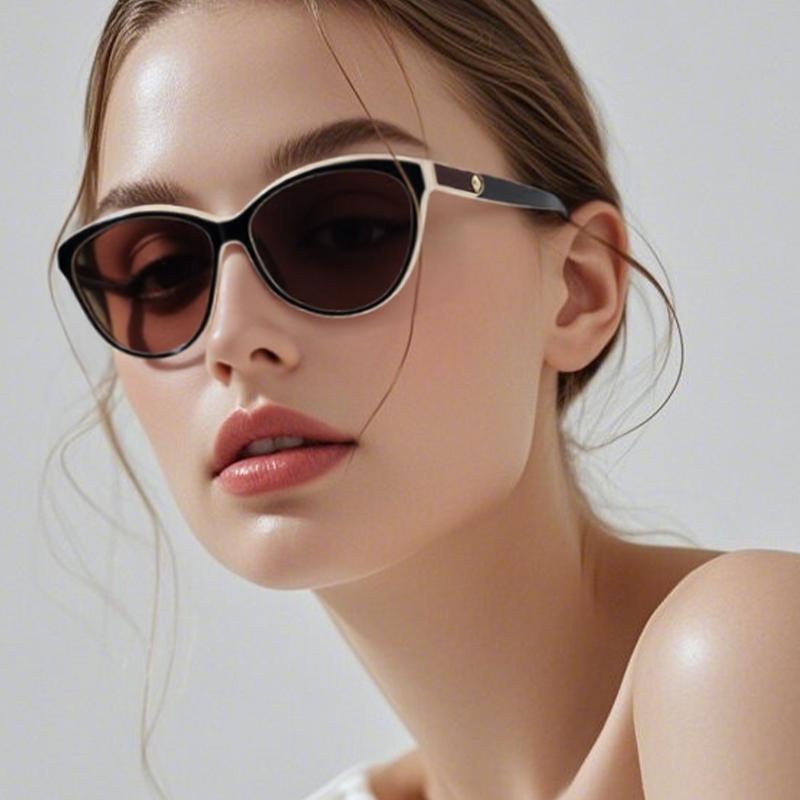 Exquisite And Exquisite Items Women's Vabbon New Sunglasses For Trendy Round Face Personality Inlaid Leather Polarized Sunglasses Retro Uv Protection 86