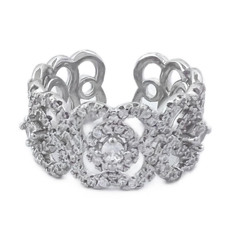 Hong Kong And Japan Rhombus Street Auction Fashion Ring Set, Gold-Plated Micro-Inlaid Bright And Absolutely Unique Child Full Of Diamonds Zircon