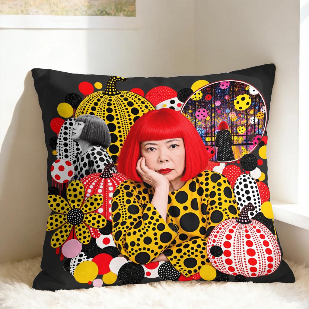 Pillow Case Yayoi K-Kusama Dots Print Pillow Cover For Sofa Home Decoration Funny Pillowcases