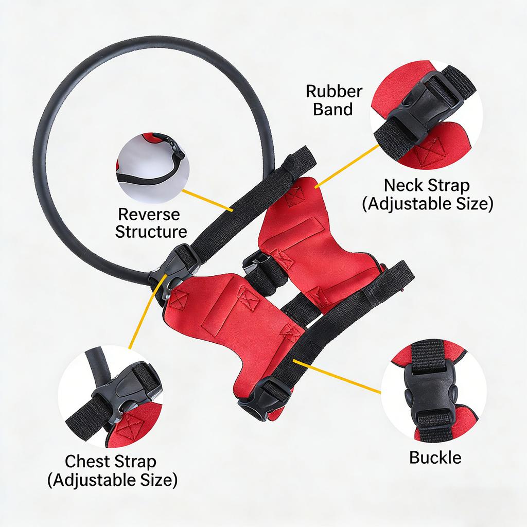 Comfortable Protective Collar Harness Leash Attachment for Blind Dogs to Avoid Collision Polyester for Safety