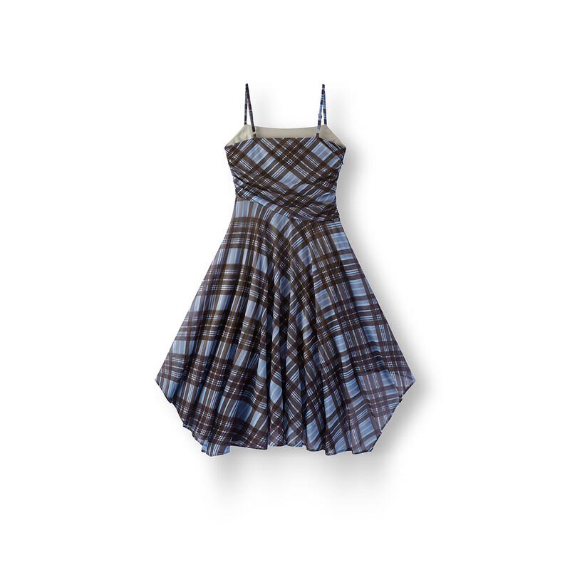 Semir Plaid Pleated Cami Dress