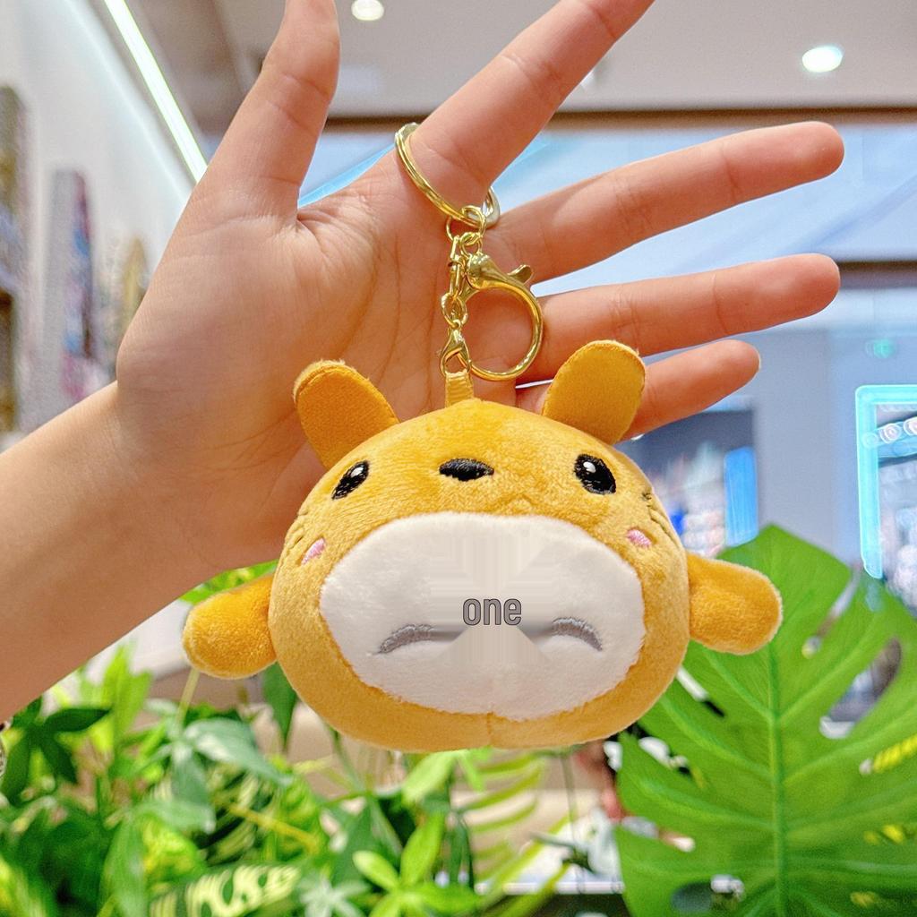 Japanese Style Cute Totoro Plush Keychain - Cartoon Stuffed Doll Pendant Keyring