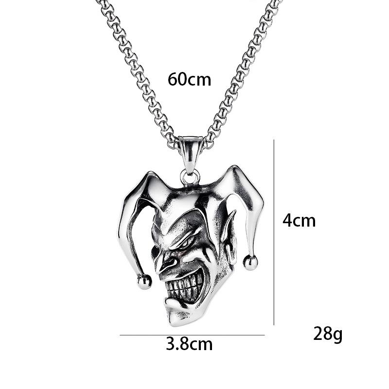 Clown Smiley Face Pendant Retro Men'S Necklace
