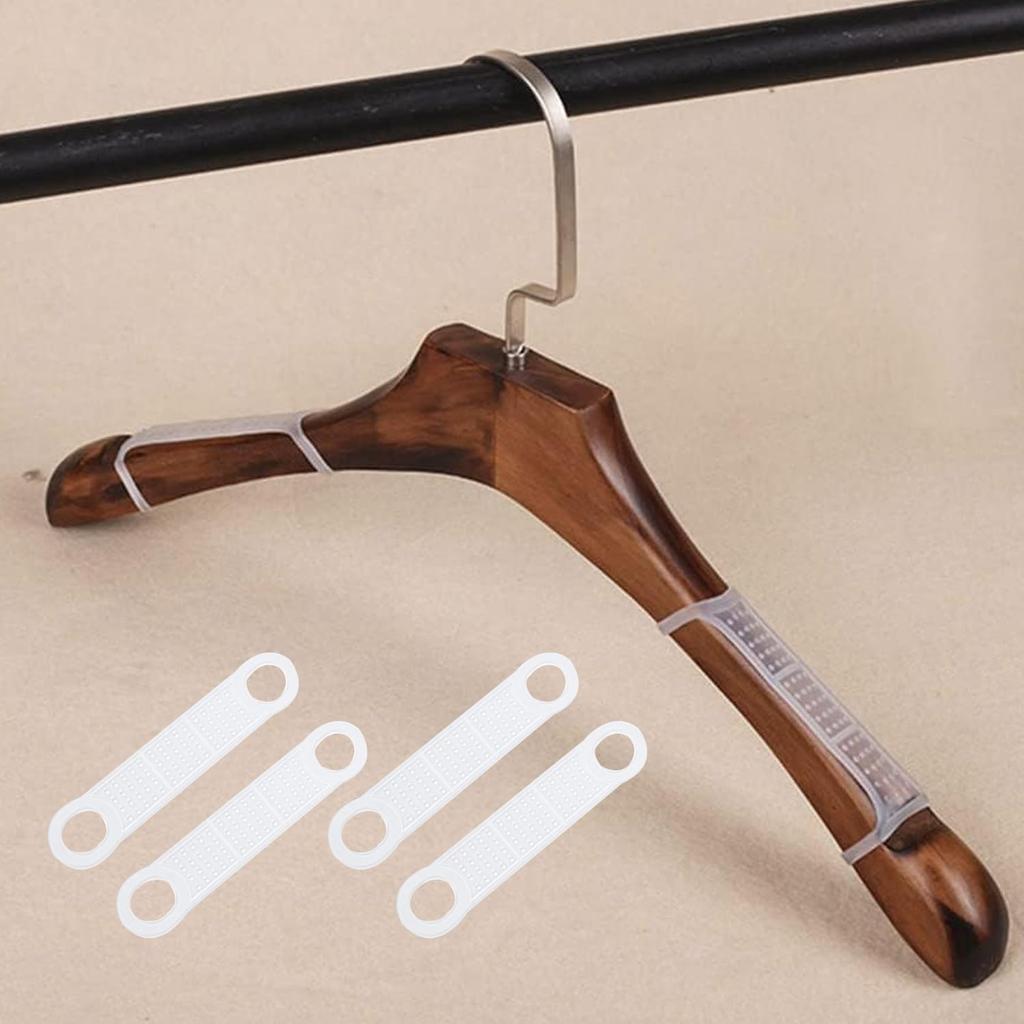 100PCS 100mm Transparent Coloured Hanger Slipcovers Anti Slip Silicone Protection Garment Hanger Bar Anti Slip Stickers Suitable for Wooden or