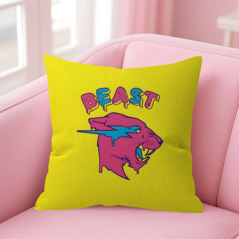 Game Blogger Logo Mr-Beasts Cushion Cover 30X50 Polyester Sofa Cushions Decorative Throw Pillows Home Decoration Pillowcover