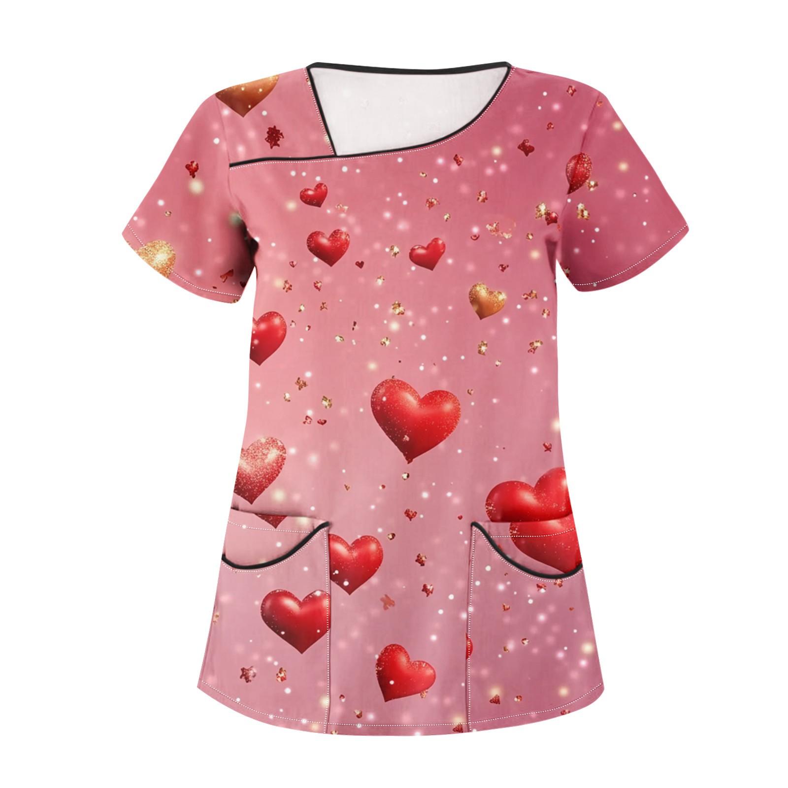 

Женская рабочая одежда с принтом, косым воротником и двухслойными карманами, базовые топы, пуловер XXXXXL красный