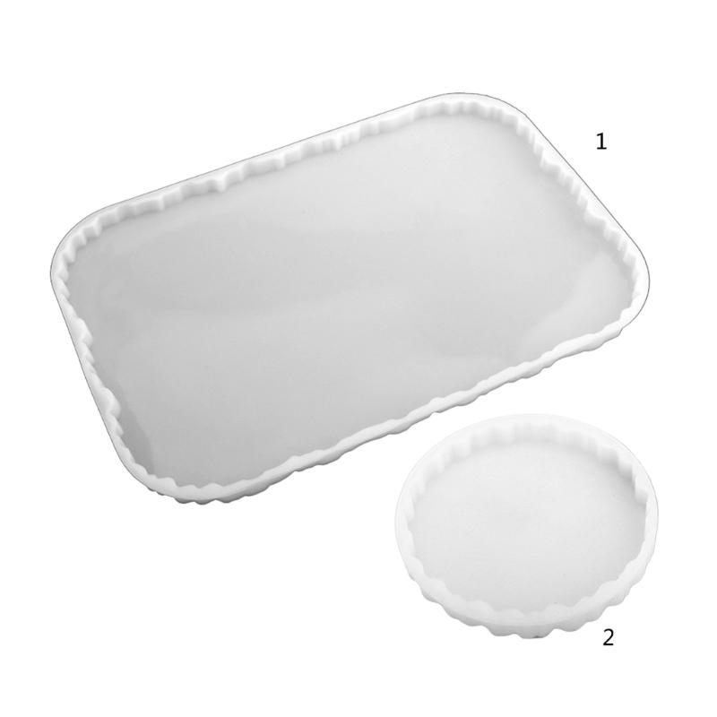 Silicone Tray Mold Epoxy Resin Coaster Mold Irregular Coaster Plate Epoxy Resin Casting Mould DIY Home Decor Gift
