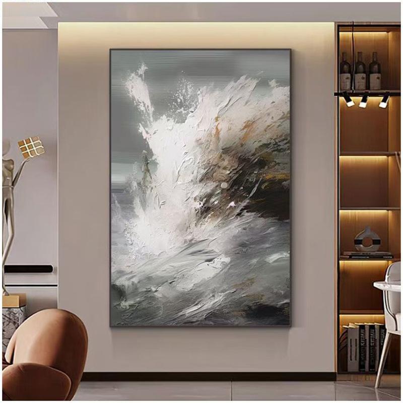 Colorful Abstract Oil Canvas Wall Art for Living Room & Bedroom - Frameless