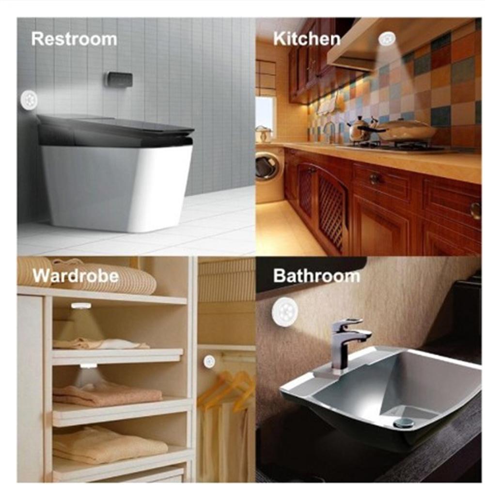 LED Battery-Powered Night Light Touch Lamp Stick-on Push Light for Closets Cabinets or Utility Rooms Cordless Touch Light