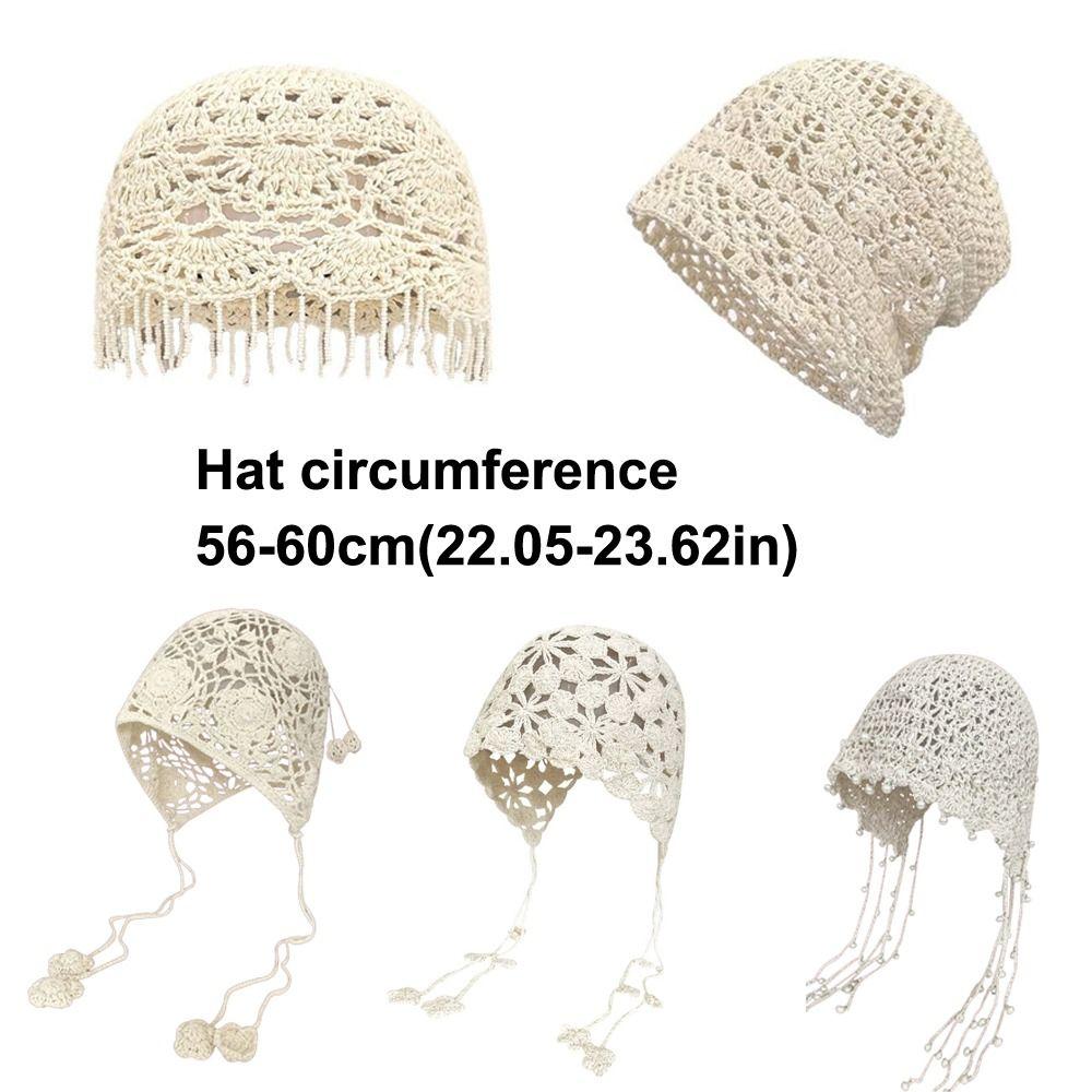 Crochet Slouchy Skull Cap Cotton Knitted Hat Fashion Women Beanie Hat Summer