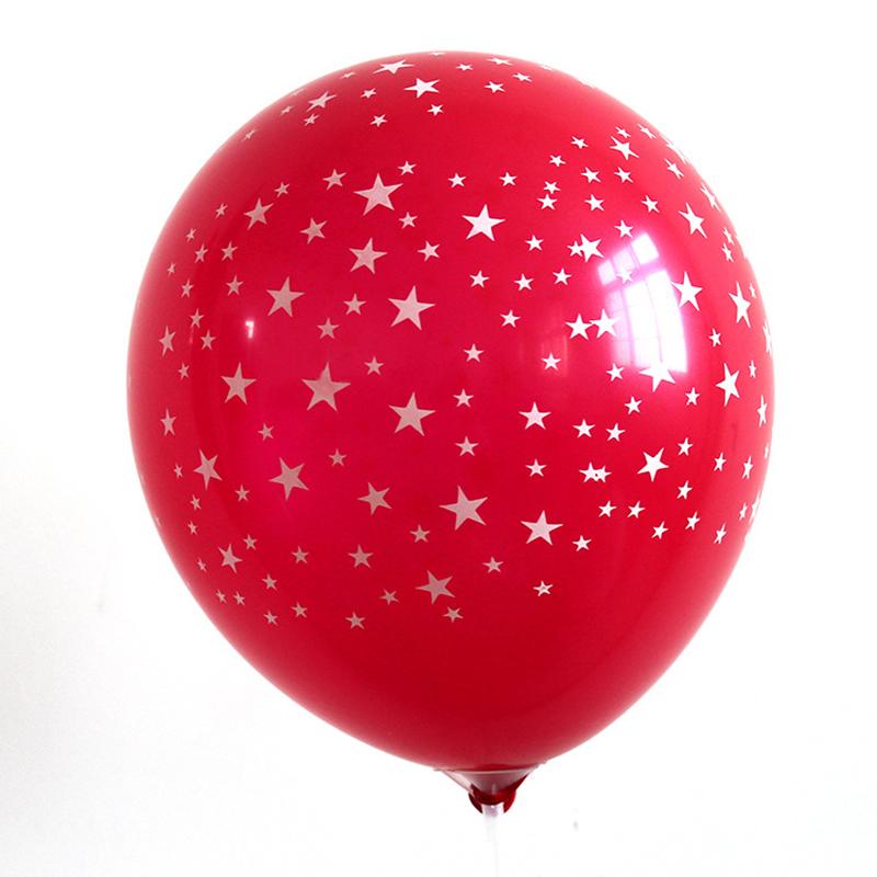 12inch 2.8g Star Printed Round Latex Balloon Wedding And Festival Party Birthday Party Store Decoration Scene Layout Balloon
