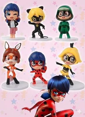Set of Figurines Ladybug and Cat Noir Miraculous LadyBug Children's Toys 9 Cm 6 Pcs