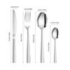 4/6/16/24-teiliges Edelstahl-Silberbesteck-Set Quadratischer Griff Schlangenleder-Besteck Haushaltsmesser, Gabel und Löffel-Kombination