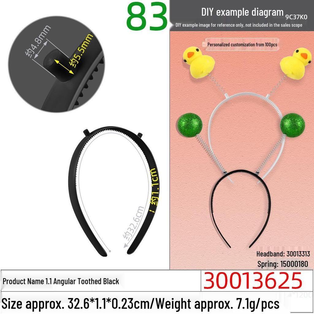 Black Angled Toothless Headband & Hair Clip Set - Christmas Edition