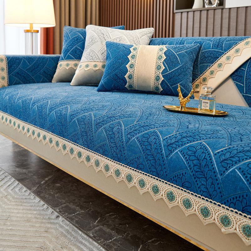 Chenier Sofa Cushion Light Luxury Modern High-End Nordic Four-Season Universal Non-Slip  New Leather Case Cover Cloth