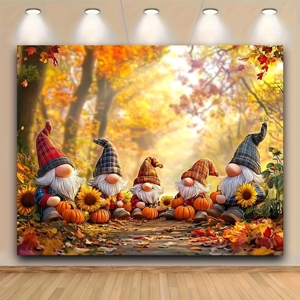 A Whimsical Autumn Dwarf Banner - Perfect for Photo Studios, Seasonal Celebrations, and Outdoor Decorationszyc