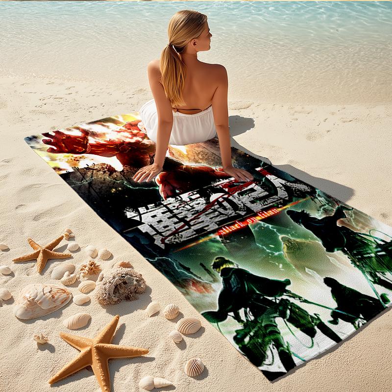 1Pc Attack Titans Beach Towel Quick Dry Multiuse For Beach Pool Gym Yoga Home Travel Christmas Halloween Xmas Gift L1117