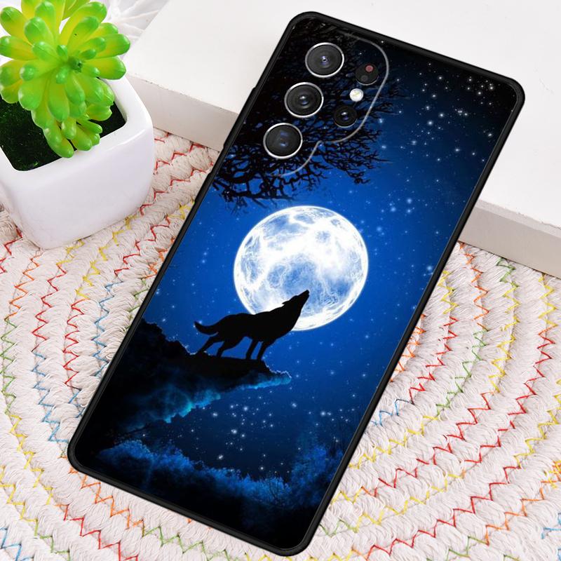 Mond heulender Wolf Muster Silikon Handyhülle Für Samsung Galaxy note 10 pro S26 S25 S24 S23 S22 S21 Plus S25Ultra Capa Cover