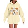 Women's Casual Fashion Comfortable Round Neck With Hood Long Sleeve Halloween Print Warm Sweatshirt