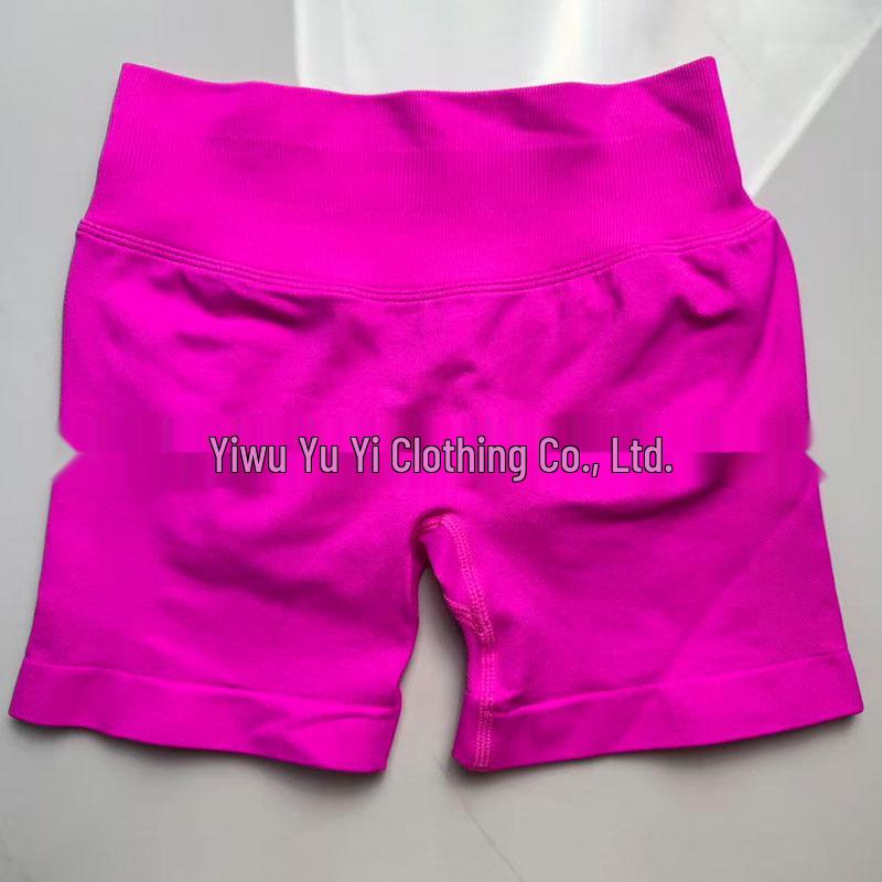 DFYNE Candy Color Raffung Nahtlose Yoga-Shorts - Dreiteiliger Bund, Enge Passform