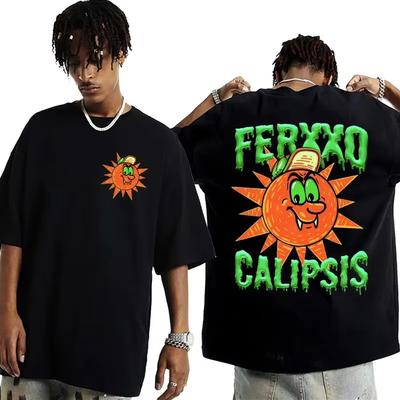 Rapper Feid Ferxxocalipsis World Tour Men's Women's Oversized Harajuku Hip Hop Style T Shirts Summer T-shirt Unisex
