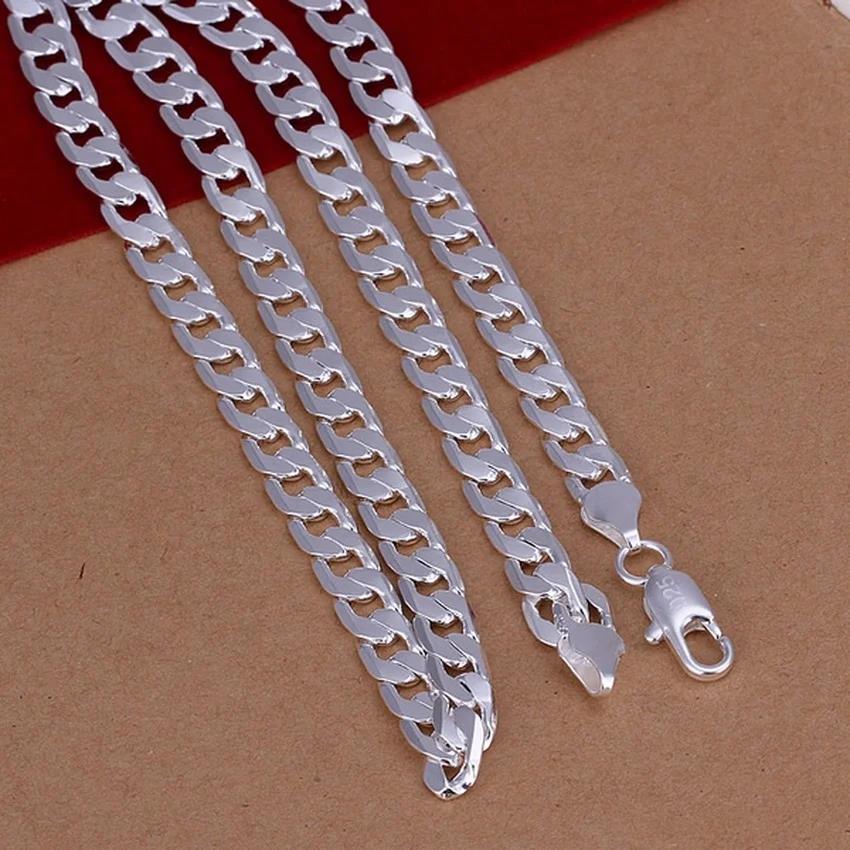 Collana in argento sterling 925, squisita, nobile, lussuosa, splendida, con ciondolo, moda, 6 mm, solida catena da sposa per uomo e donna