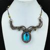 Blue Topaz  Necklace Handmade Jewelry, 999 Copper Wire Wrapped Necklace Designer Gemstone Jewelry Adjustable Chain Necklace Gift For Mom