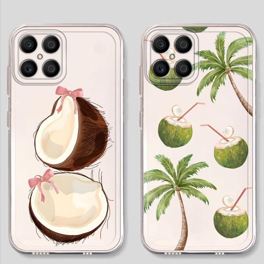 Simple Coconut Soft Phone Cover Case for Honor 90 Lite X8 X8a X9a X8b X9b X7b