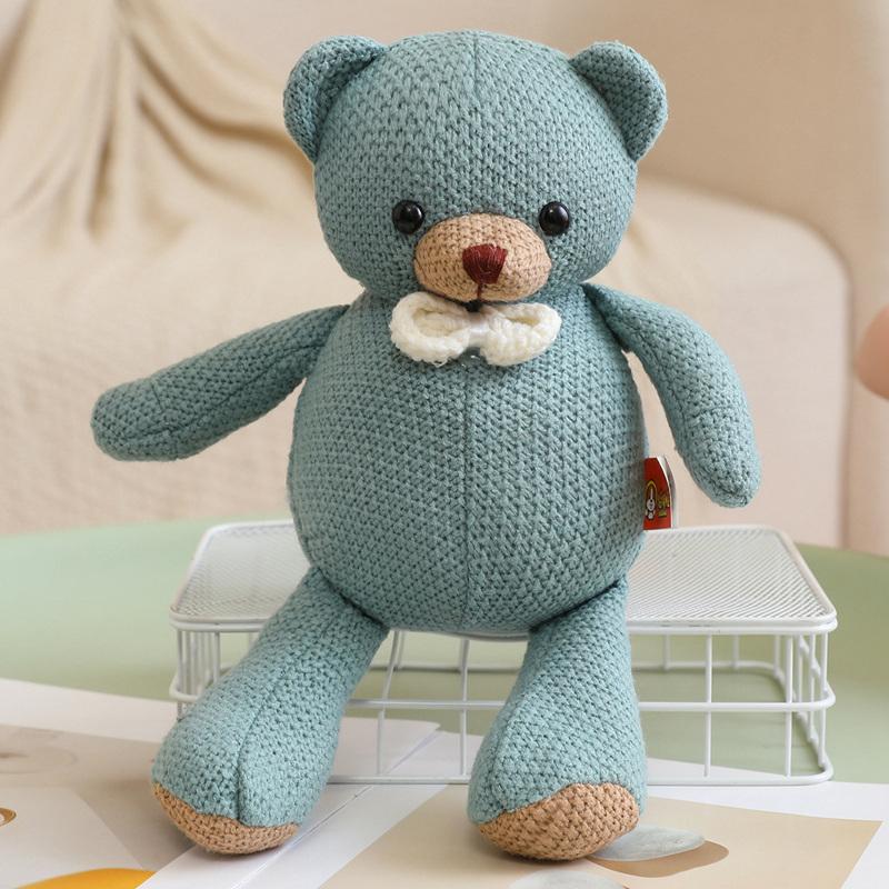 Gebreide Dieren Serie Zacht Gevuld Pluche Speelgoed Schattig Konijn Olifant Giraffe Bos Pluche Beestjes Pop Jungle Safari Verjaardag Kind Cadeau 30cm