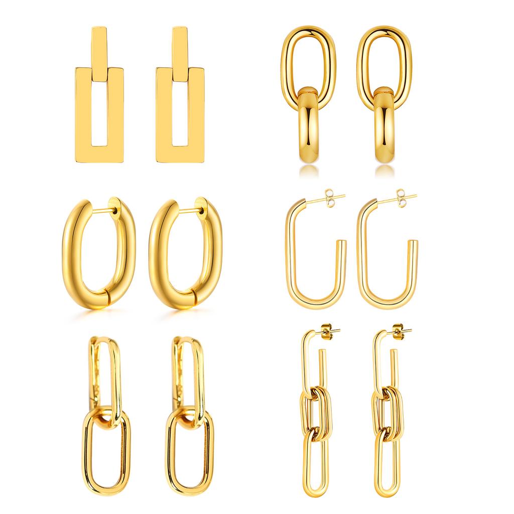 Statement Earring for Women, Stainless Steel Metal Chic Ear Jewelry Wholesale Trendy 2025