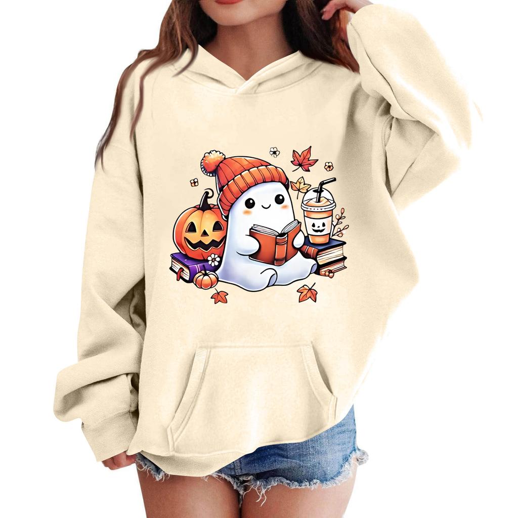 Women's Hooded Gradient Printed Long Sleeved Sweatshirt Loose Women's Sweatshirt  Sweatshirt