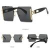 Designer Oversized Rimless Sunglasses Women Men Vintage Luxury Pink Shades UV400 Protection Trendy