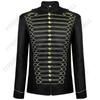 Jaqueta Masculina Medieval Steampunk Hussardo Banda Marcial Tambor Militar Casaco de Desfile Fantasia Cosplay