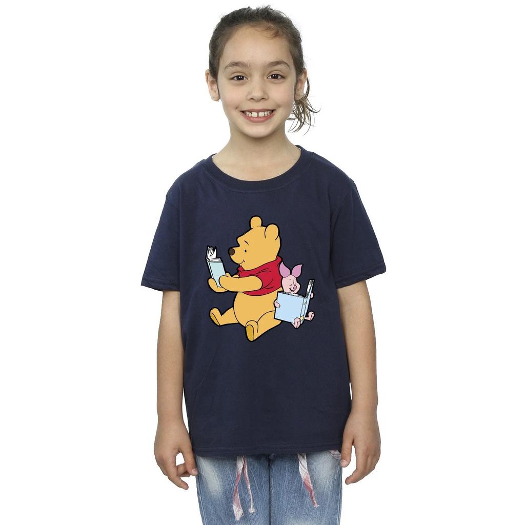 Winnie the Pooh Girls Reading Cotton T-Shirt