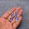 Amethyst Gemstone : 925 Sterling Silver Handmade Long Earring's Jewelry