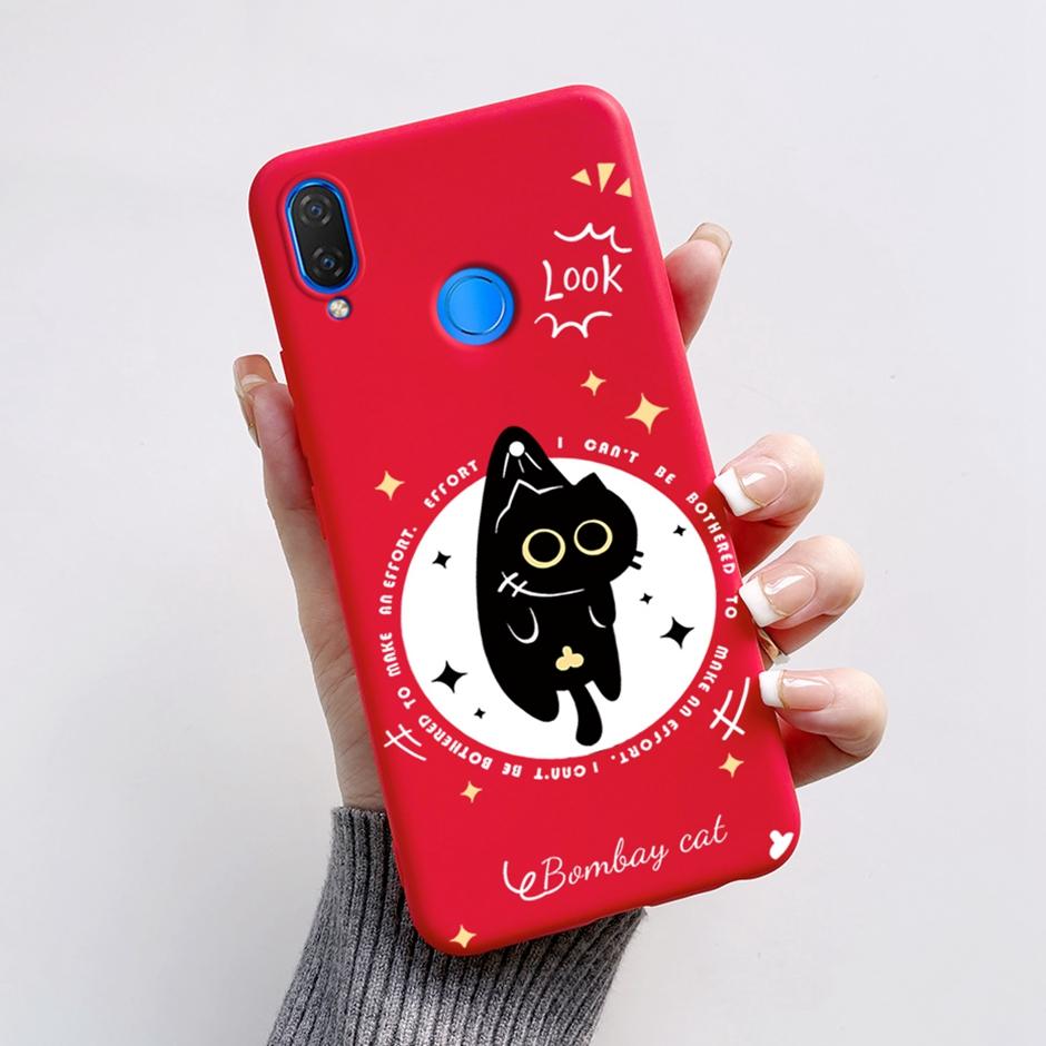 Cute Rabbit Photograph Phone Case For Honor 10 Lite Liquid Silicone Cover Shell For Huawei P smart 2019 Graffiti Bumper